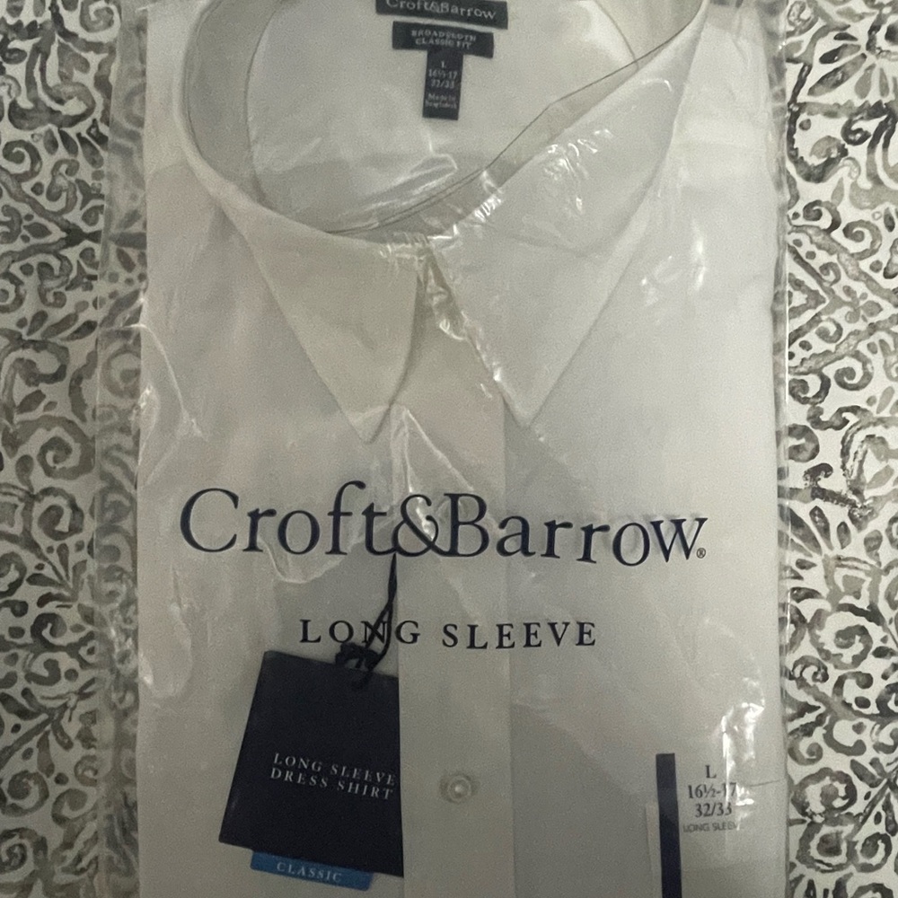 Croft & Barrow Men's White Long Sleeve Shirt